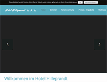 Tablet Screenshot of hotel-hilleprandt.de